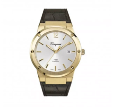 Ferragamo SFDT00419 F-80 Orologio Classico Uomo Quarzo Acciaio Oro/Bianc... - $270.03