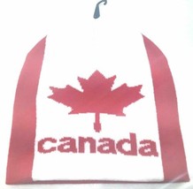 CANADIAN Canada Leaf Winter Tuque Beanie Unisex ADULT SIZE Red / White New - $10.86