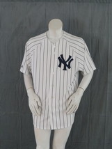 New York Yankees Jersey - By Majestic - Home White Pin Stripe - Mens Ext... - £66.88 GBP
