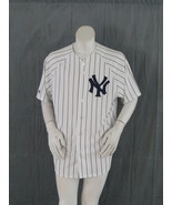 New York Yankees Jersey - By Majestic - Home White Pin Stripe - Mens Ext... - £67.94 GBP