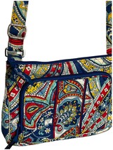 Retired 2013 VERA BRADLEY Blue Red Yellow MARINA PAISLEY Crossbody Organ... - $19.26