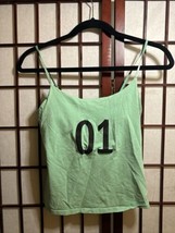 GAP Womens Camisole Tank Top Shelf Bra Lightweight Pullover Green XS TINY SPOT - £2.12 GBP