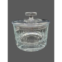 Vintage Heavy Crystal Biscuit Lidded Jar Covered Candy Dish 7&quot;Diameter x... - $24.75