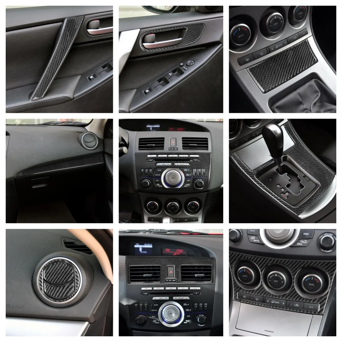 For Mazda 3 Axela 10-13 Carbon Fiber Gear Panel Center Console Steering ... - £9.37 GBP+