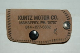 Leather Kuntz Motor CO Key Holder Advertising  Collectible Fob Mahaffey Pa - £9.47 GBP