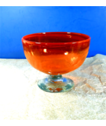 Blenko (?) Mid Century Modern Tangerine Orange Art Glass Handblown Deco ... - $32.66