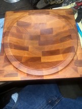 Vintage MCM  Butcher Block Bowl 9” X 9” X 2” Catch All, Dough Bowl - £23.94 GBP