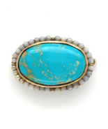 10k Yellow Gold Large Oval Turquoise Pin 1 1/8" x 3/4" Jewelry c1890s (#... - $759.98 CAD 10k Yellow Gold Large Oval Turquoise Pin 1 1/8" x 3/4" Jewelry c1890s (#... - $759.98 CAD