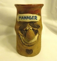 Clay Coffee Mug Cup 3D Face Manager Vintage - $19.79