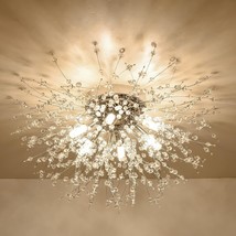 Hmvpl Flush Mount Ceiling Lights, Modern Gold Crystal Sputnik Firework Close To - £48.81 GBP