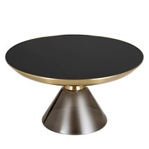 LeisureMod Coffee Table, Tempered Glass Top with Brushed Gold Iron Pedes... - $10,175.16 MXN
