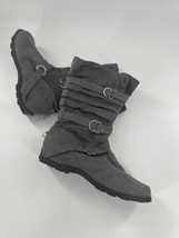 Grey Slouch Boots Sz 11 Suede - $18.69