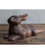 Ebros Gift Cast Iron Whimsical Bunny Rabbit Lying Down 3D Art Animal Scu... - $26.54 CAD