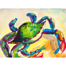 Scratch &amp; Dent Betsy Drake Teal Crab 30 Inch By 50 Inch Comfort Floor Mat - £47.47 GBP