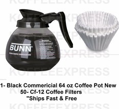 BUNN Coffee Pot Decanter 64oz glass 42400.0103, Black &amp; 50 FREE CF12 FIL... - £25.16 GBP