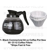 BUNN Coffee Pot Decanter 64oz glass 42400.0103, Black &amp; 50 FREE CF12 FIL... - $32.00