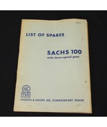 Fichtel &amp; Sachs 100 Motorcycle Spare Parts Catalog Manual Hand Book 5.75... - $923.36 MXN