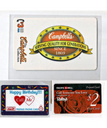 3 Phone Cards Lot Campbell Soup Raley&#39;s Market &amp; Birthday  - $7.95