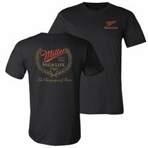 Miller High Life Logo with Rear Full Est.1903 Logo Print T-Shirt Black - £31.43 GBP+