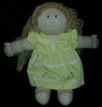 16&quot; Vintage Cloth Doll New Baby Girl Long Hair Stuffed Animal Plush W/ Dress Toy - £22.69 GBP