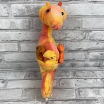 Seahorse Plush With Three Babies Orange Pink Ocean Sea Stuffed Animal 13 Inches - £12.54 GBP