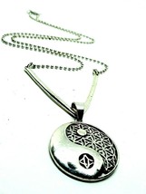 Yin Yang V Pendant 20&quot; Ball Chain Necklace Quirky Rustic Unique - £6.45 GBP