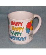 Sandra BOYNTON HAPPY HAPPY HAPPY BIRTHDAY Cup/ Mug - Cats Balloons - EUC - $9.53 CAD