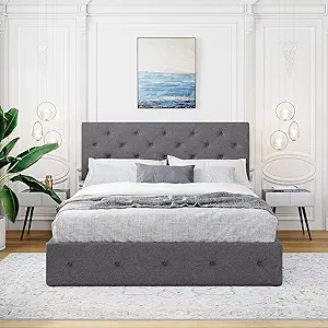 Merax Queen Size Upholstered Platform Bed with a Hydraulic Storage Syste... - $630.99