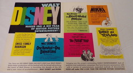 VINTAGE 1961 Disney 12x18&quot; Industry Poster Ad 101 Dalmatians Parent Trap - £63.10 GBP