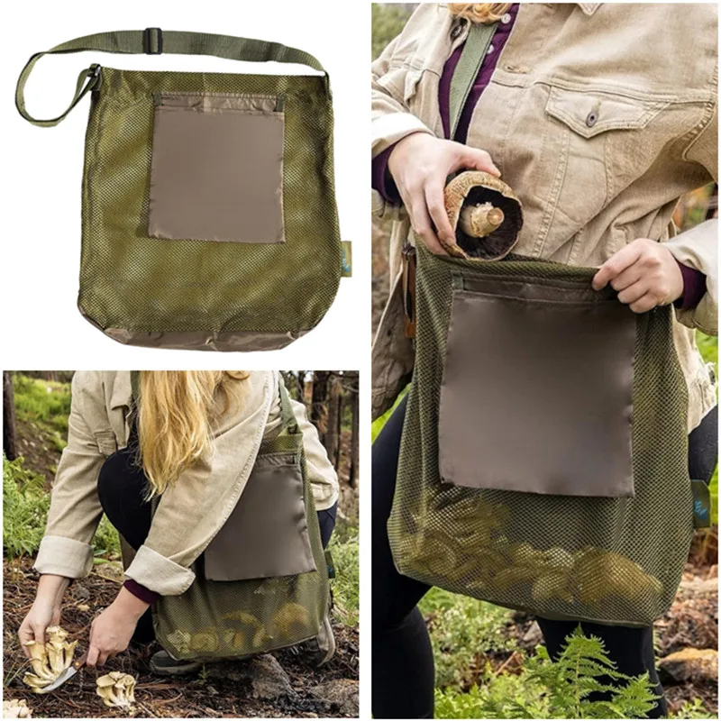 Shroom bag mushroom hunting bag collapsible fruit gathering mushroom basket for outdoor thumb200