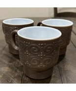 Vintage Hazel Atlas Hazelware Smoke Milk Glass Scroll &amp; Dots Embossed Mu... - $59.39