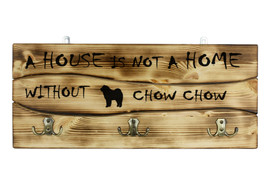 Chow chow, a wooden wall peg, hanger with the picture of a dog and the words - £40.75 GBP