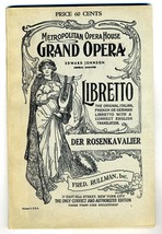 Der Rosenkavalier Libretto Metropolitan Opera House Grand Opera Fred Rullman - $24.72