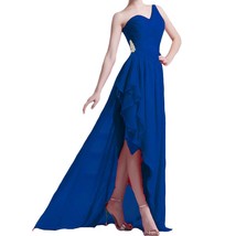 Kivary Women&#39;s Chiffon One Shoulder High Low Chiffon Beaded Prom Homecoming Part - £110.76 GBP