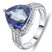 Gem&#39;s Ballet 4.79Ct Triangle Natural Iolite Blue Mystic Quartz Gemstone Ring For - £38.55 GBP