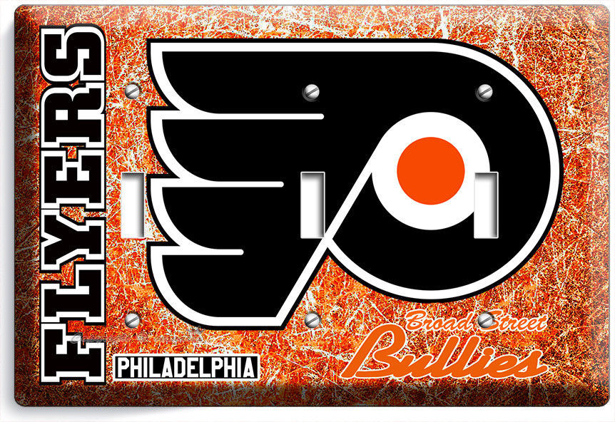 PHILADELPHIA FLYERS HOCKEY TEAM TRIPLE LIGHT SWITCH WALLPLATE BEDROOM ROOM DECOR