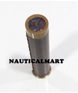 NauticalMart 6&quot; Brass Antique kaleidoscope Leather Handle - Nautical Gift - $81.85 CAD