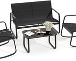 4 Piece Patio Furniture Set, Small Backyard Bistro Rocking Chairs, Loves... - $259.99