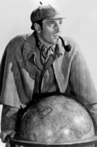 Basil Rathbone in Sherlock Holmes Faces Death Posing by World Globe in Deer Stal - £19.13 GBP