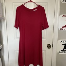 Tommy Bahama Sz Large Drapey Ponte Elbow Sleeve A-Line Dress Jester Red ... - $18.69