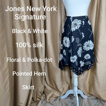 Jones New York 100% Silk Blackand White Printed Layered Skirt Size 4 - £12.78 GBP