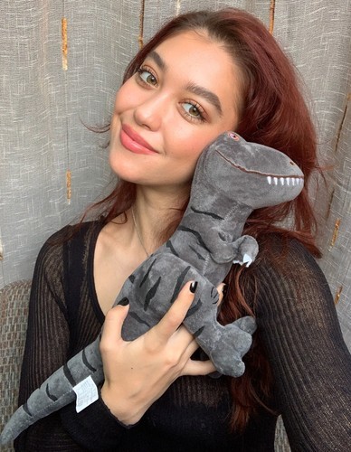 Plush Gray Dinosaur Toy – Stuffed Dino for Kids 18"x9" – Soft Animal Gift Y22 Item image 5