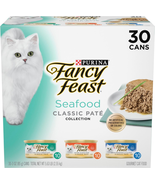 Fancy Feast Seafood Classic Pate Collection Grain Free Wet Cat Food Vari... - £53.10 GBP