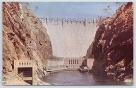 Hoover Boulder Dam Nevada Arizona Postcard Nature Water Kodachrome - £7.85 GBP