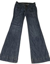 MOSSIMO SUPPLY CO. Jeans Women&#39;s Jr&#39;s size 5 medium Wash Wide Leg button... - $15.47