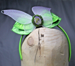 Disney Fairies Tinker Bell Headband Hair Wings Green Picture Dress Up - £4.55 GBP