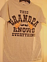 Gildan Men&#39;s &quot;This Grandpa Knows Everything&quot; Small Gray Graphic T-Shirt NEW - £7.88 GBP