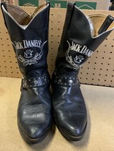 Jack Daniels Old No. 7 Black Cowboy Leather Boots Mens Size 11-1/2 - £75.16 GBP