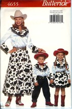 Butterick 4655 Misses Kids COWGIRL Cowboy Costume Pattern Square Dance UNCUT FF - £17.13 GBP