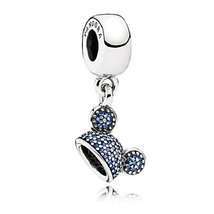 Disney Mickey Blue Ear Hat Sparkling Pandora Exclusive Parks Collection 60TH Ann - £84.72 GBP
